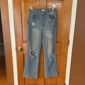 Rue21 Distressed Flare Jeans - Blue